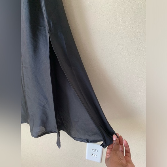 ❌SOLD❌Nasty Gal Black Satin Trim Lace Slip Dress Size Small - Picture 3 of 13